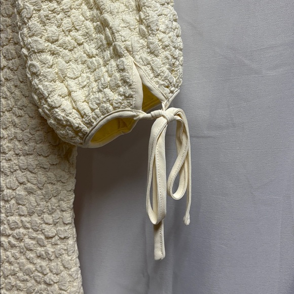 English Factory Smocked Midi Dress Cream Size XS NWT - Picture 7 of 8